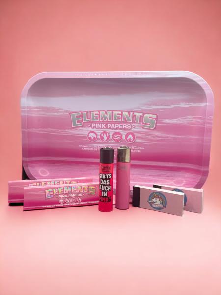 Elements Pink Rolling Tray Smoker Set